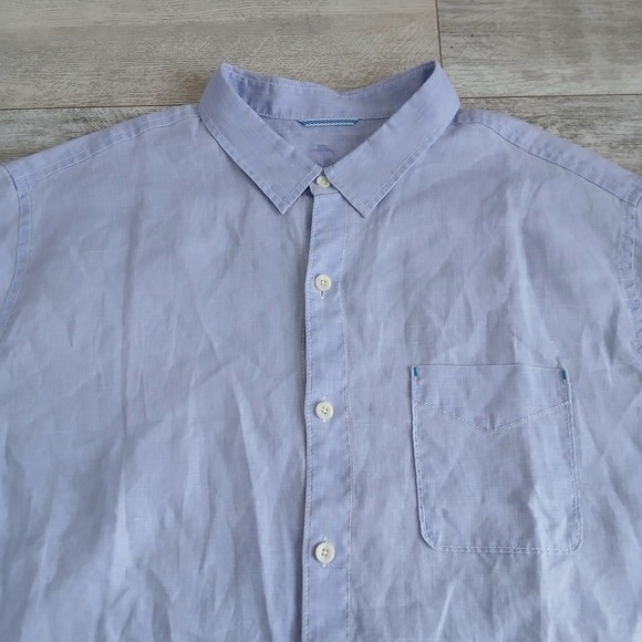Tommy Bahama RELAX Men's 2XLT Blue Linen Short Sleeve Button Up Shirt - Picture 1 of 10